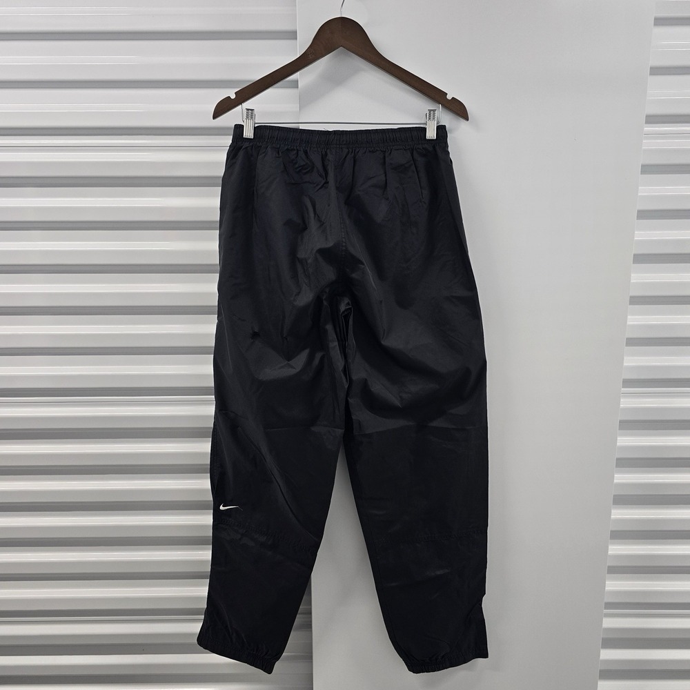 Vintage 90s Nike Black Nylon Track Pants Men's M Lined Ankle Zip